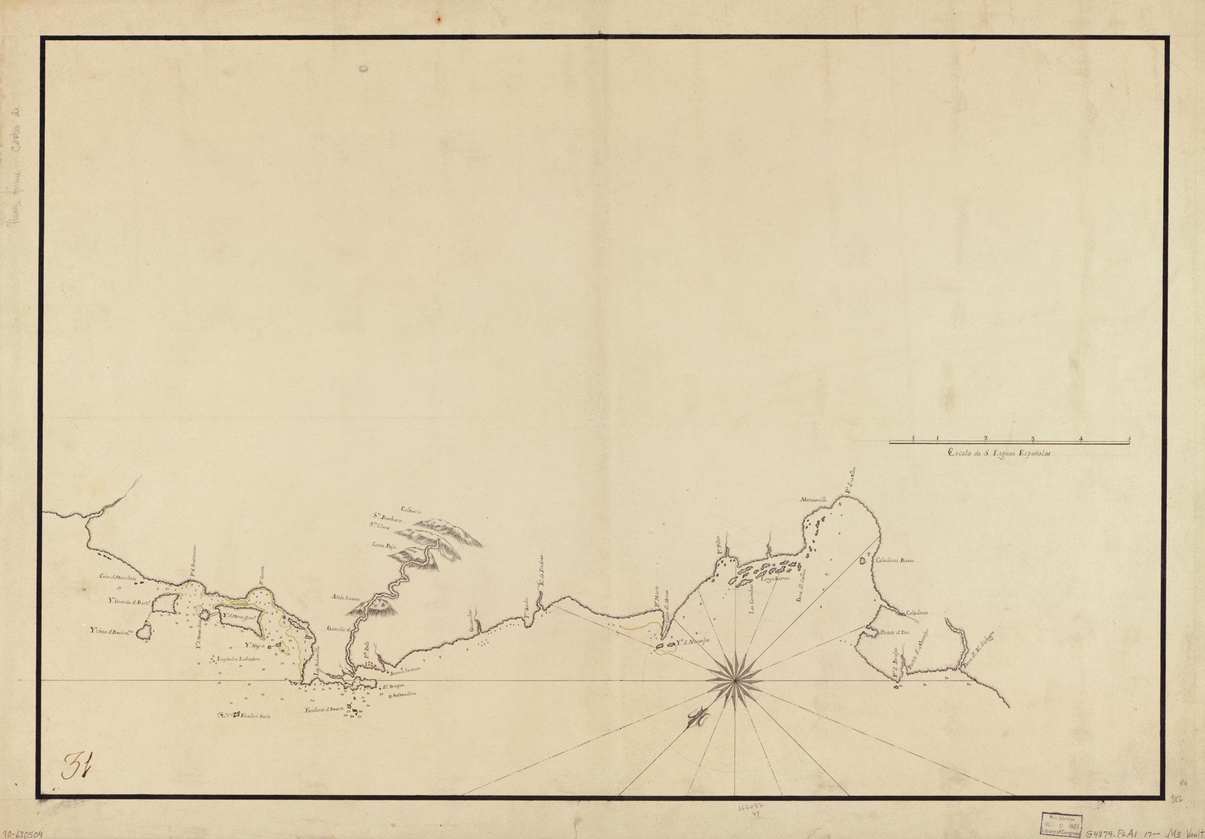 [Map showing coast of Portobelo region]