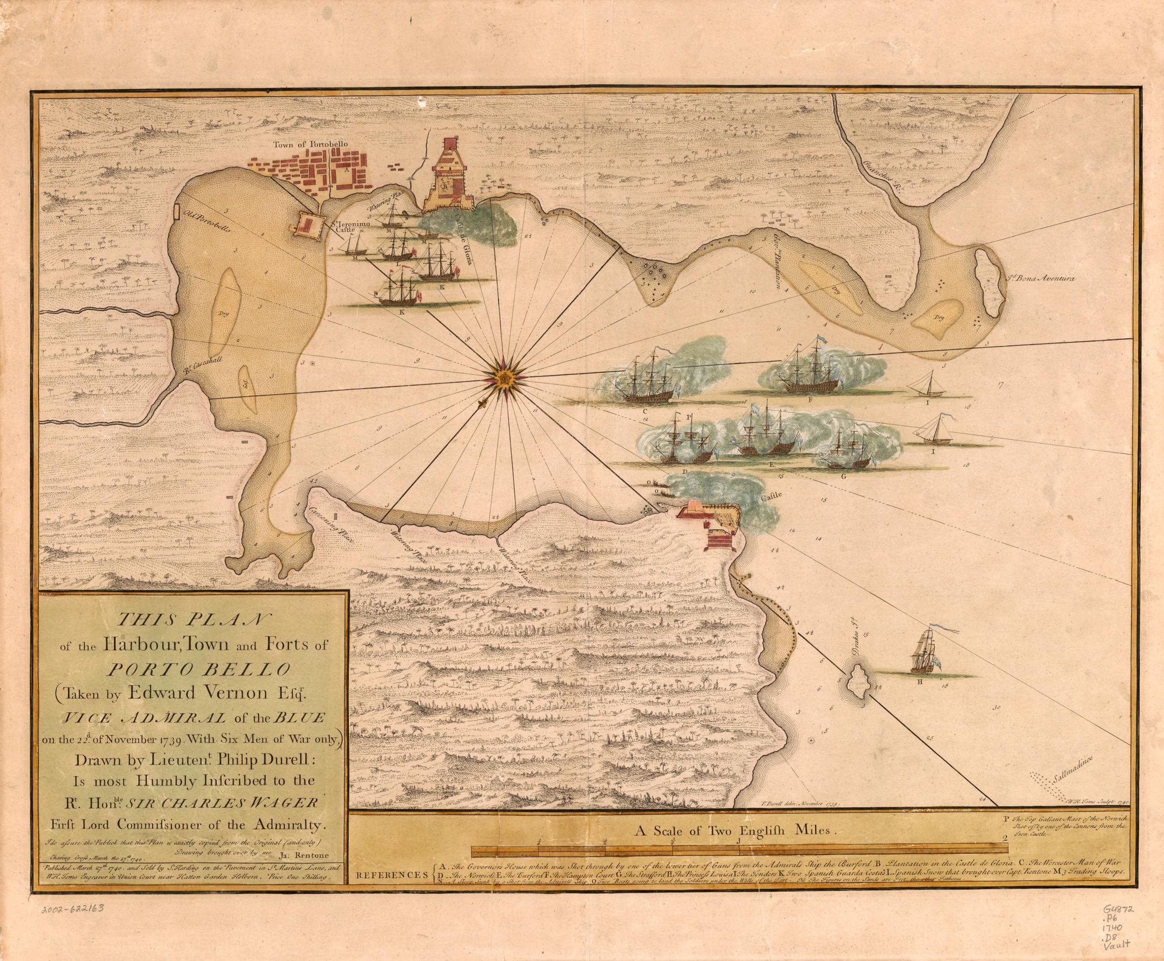 This plan of the harbour, town, and forts of Porto Bello