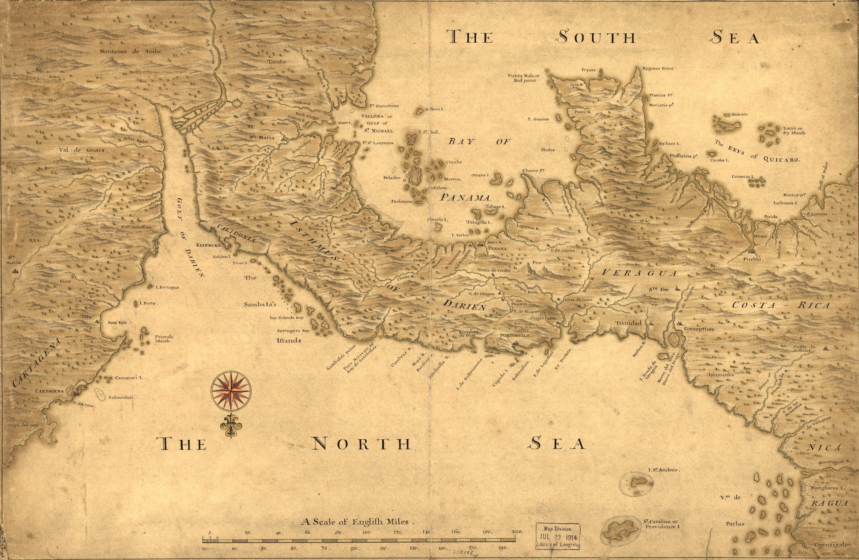Mapa histórico del istmo de Panamá