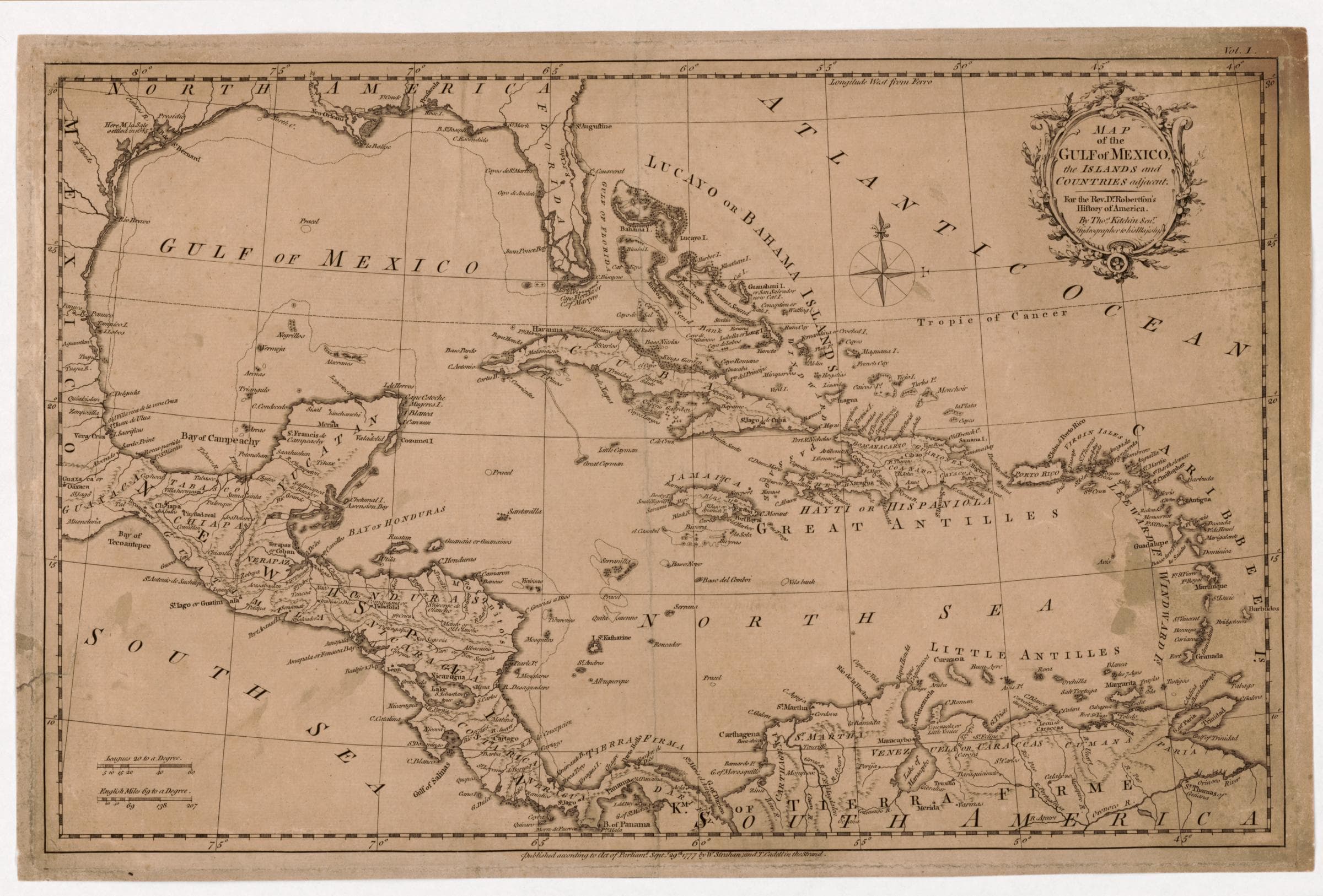 Map of the Gulf of Mexico, the islands, and countries adjacent