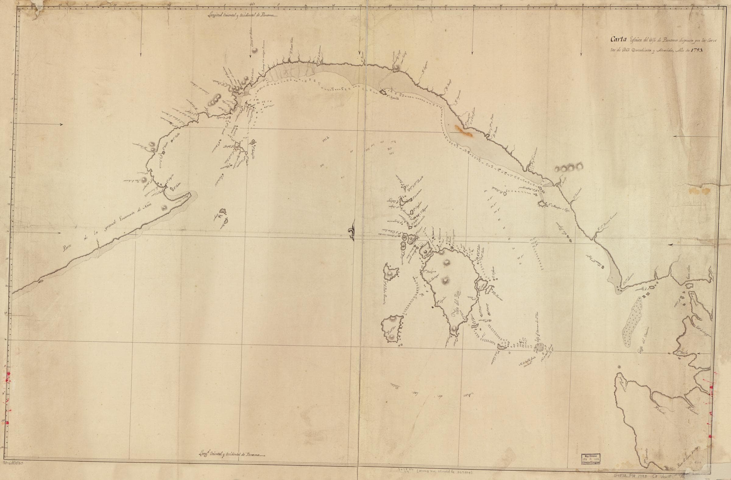 Carta esférica del Golfo de Panamá