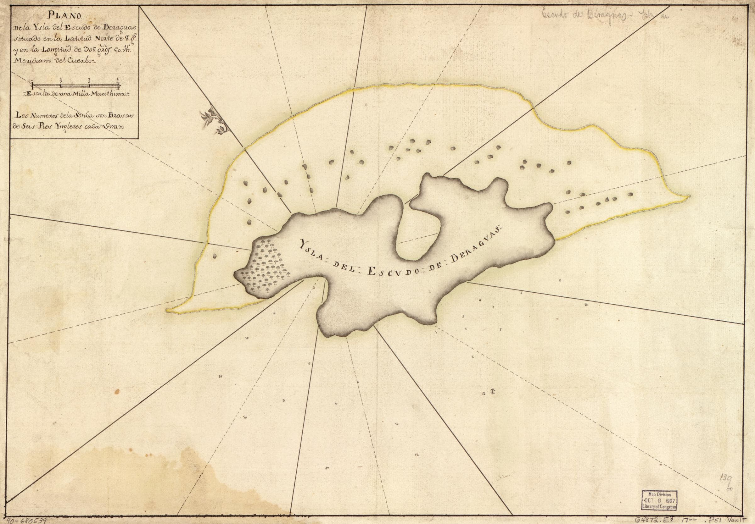 Plano de la Ysla del Escudo de Beraguas