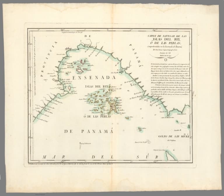 Carta de navegar de las Islas del Rey, o de las Perlas, comprehendidas en la ensenada de Panamá