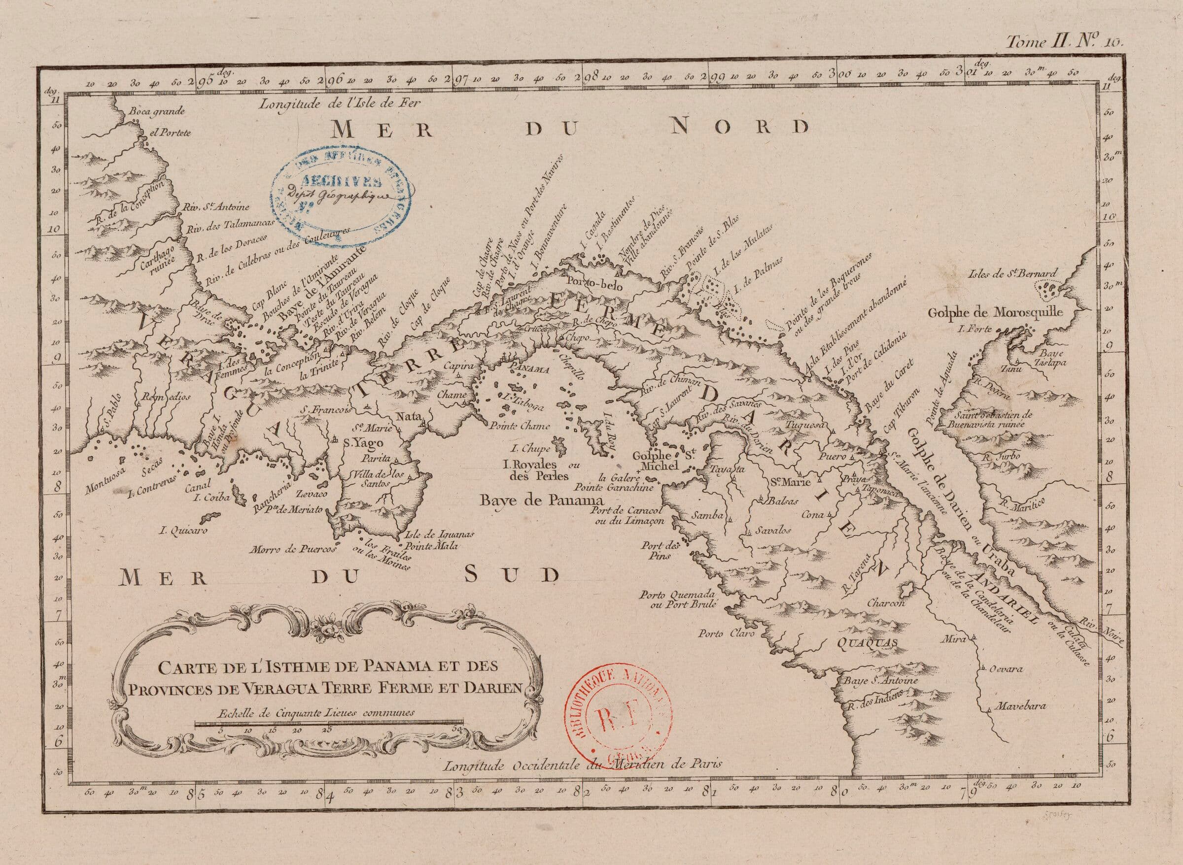 Carte de l’isthme de Panama et des provinces de Veragua, Terre Ferme et Darien